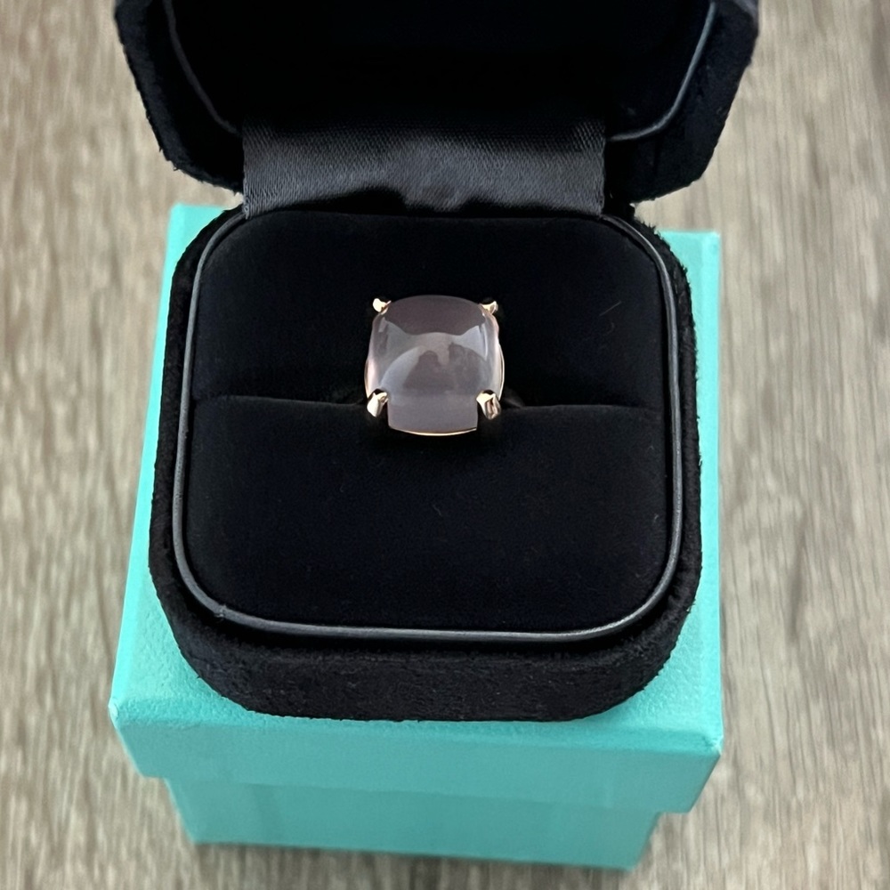 Tiffany & Co. rose quartz sugar stack ring - Picture 5 of 16